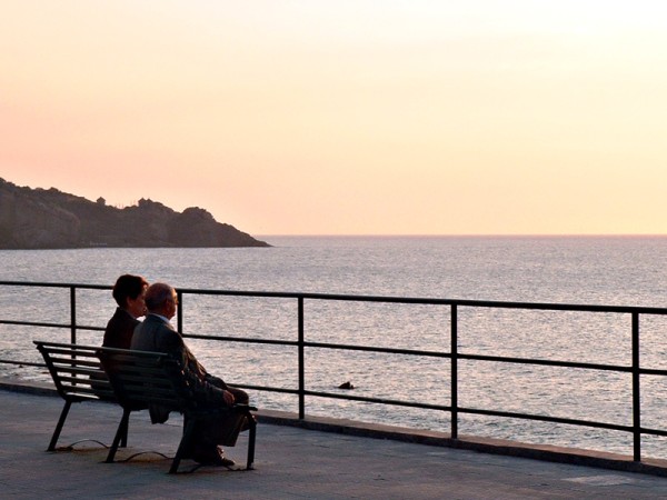 Soleil couchant
CefalÃ¹, Sicile
Mots-clés: mer couple